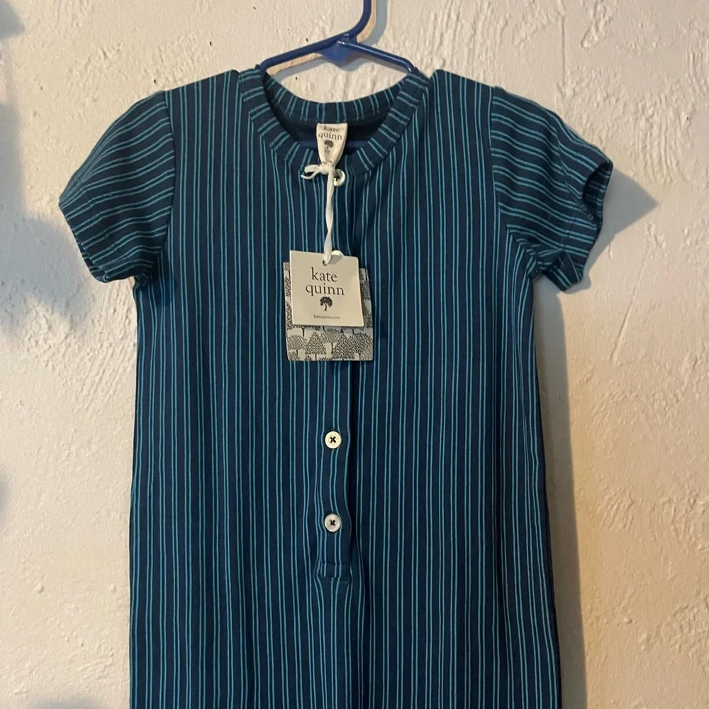 Kate Quinn Blue Stripped Romper